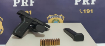 Homem é preso com pistola e munições na BR-365, em Uberlândia
