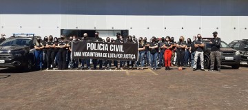 Policiais civis em Uberlândia protestam contra Reforma da Previdência