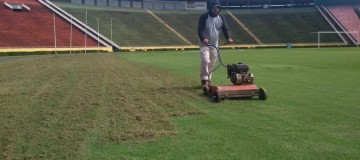 Gramado do Estádio Parque do Sabiá é reformado após 38 anos