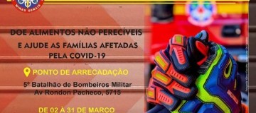Corpo de Bombeiros em Uberlândia realiza campanha de doação de alimentos