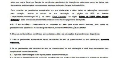 Receita Federal envia cartas a cerca de 330 mil contribuintes