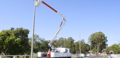 Prefeitura inicia instalação de luminárias de LED no Parque do Sabiá
