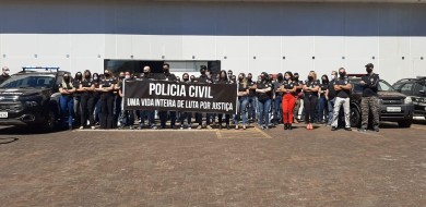 Policiais civis em Uberlândia protestam contra Reforma da Previdência