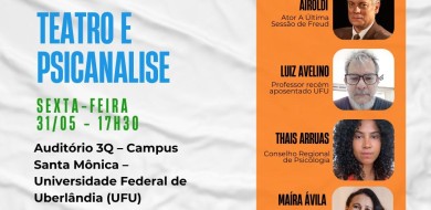 Roda de conversa sobre Teatro e Psicanálise será realizada na sexta (31)
