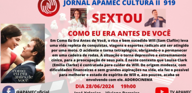 JORNAL APAMEC CULTURA - Como eu era antes de você